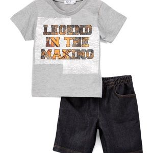 boys t shirt & denim shorts set